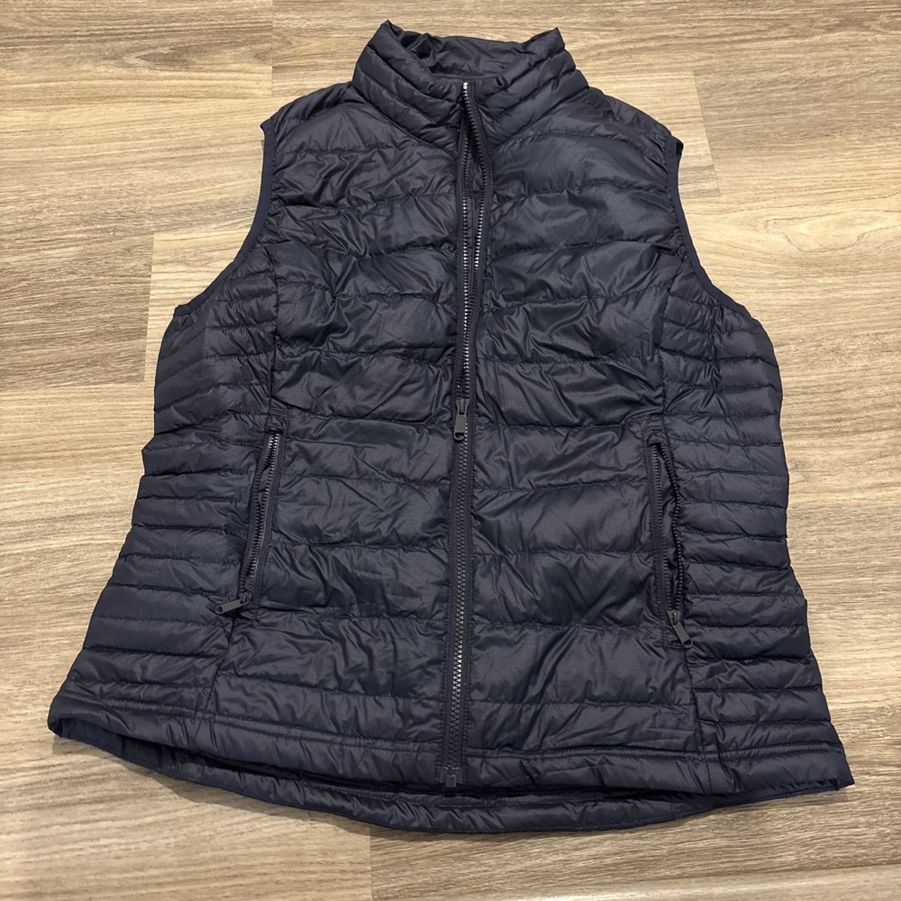Quince Women Lightweight Down Packable Puffer Vest Clothing Navy Blue Large